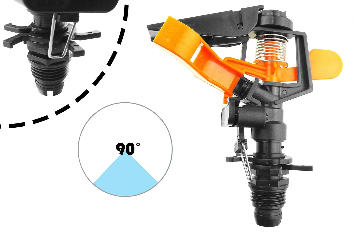 Adjustable Eco Line Impact Sprinkler with Ground Spike