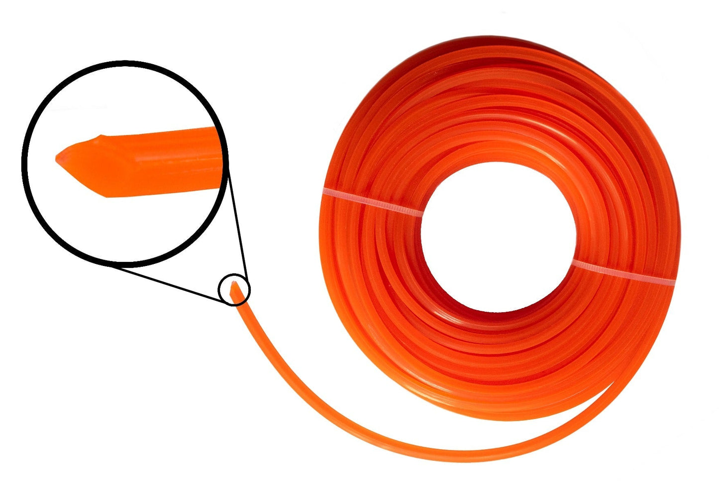 Orange Square Grass Trimmer Line 2.4mm x 15m