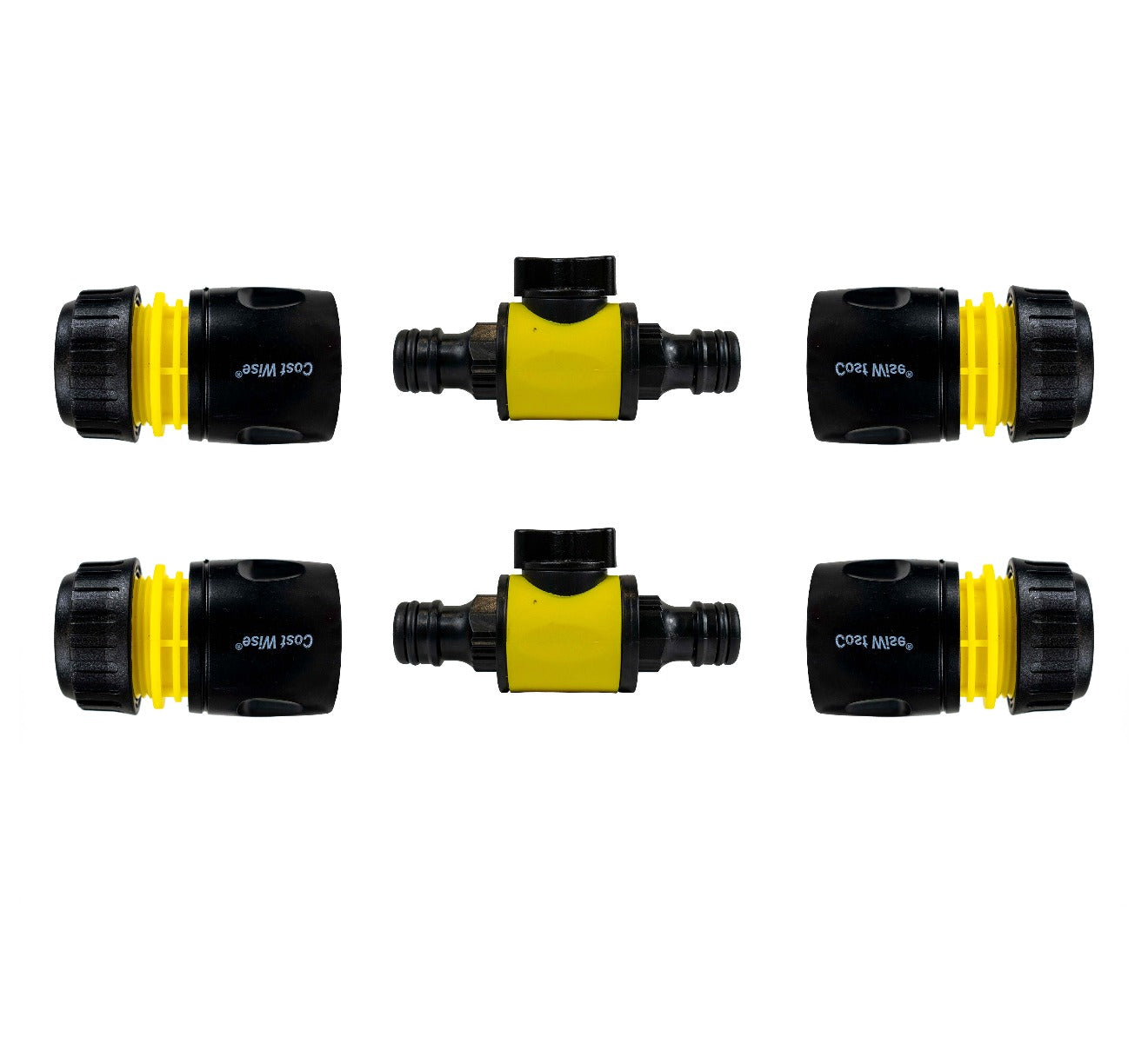 Cost Wise Male‑Male Quick‑Connect Inline Hose Valve Set Yellow/Black