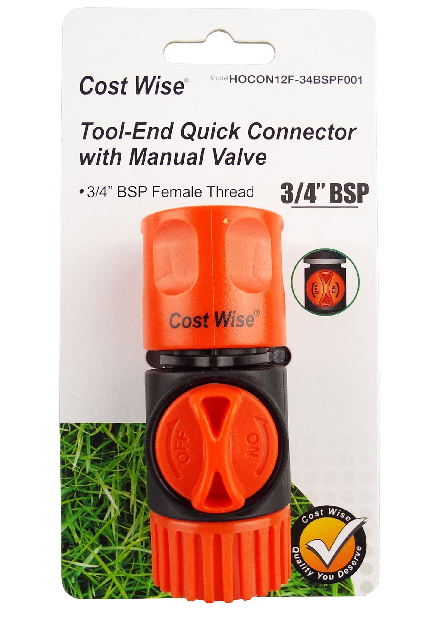 Cost Wise 3/4" BSP Female Connector with Valve