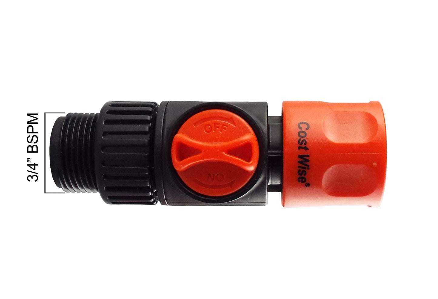 Cost Wise 3/4" BSPM Female Hose Connector with Valve