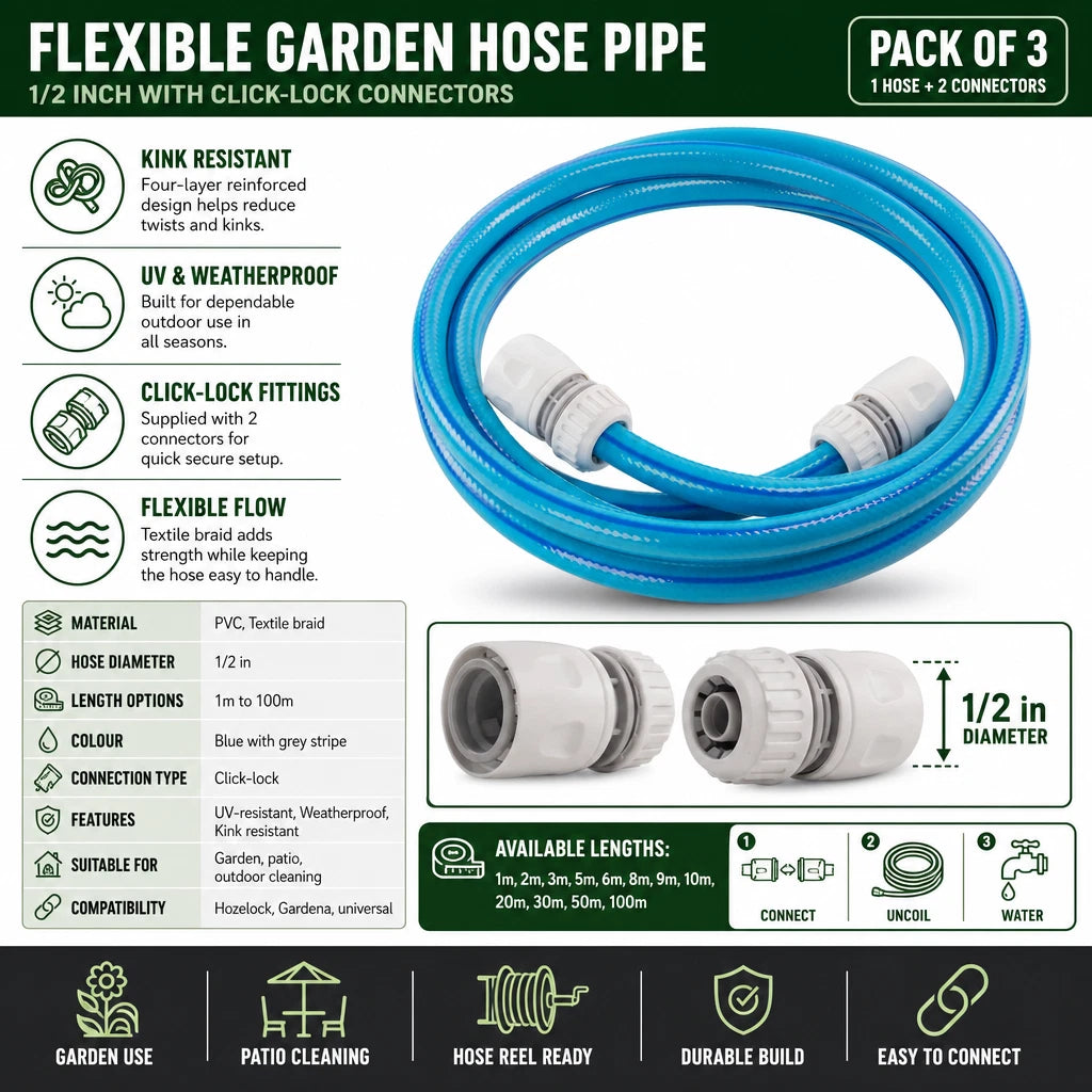 Garden Hose Hose Pipe Watering Tube Flexible Choose Length For Garden Use