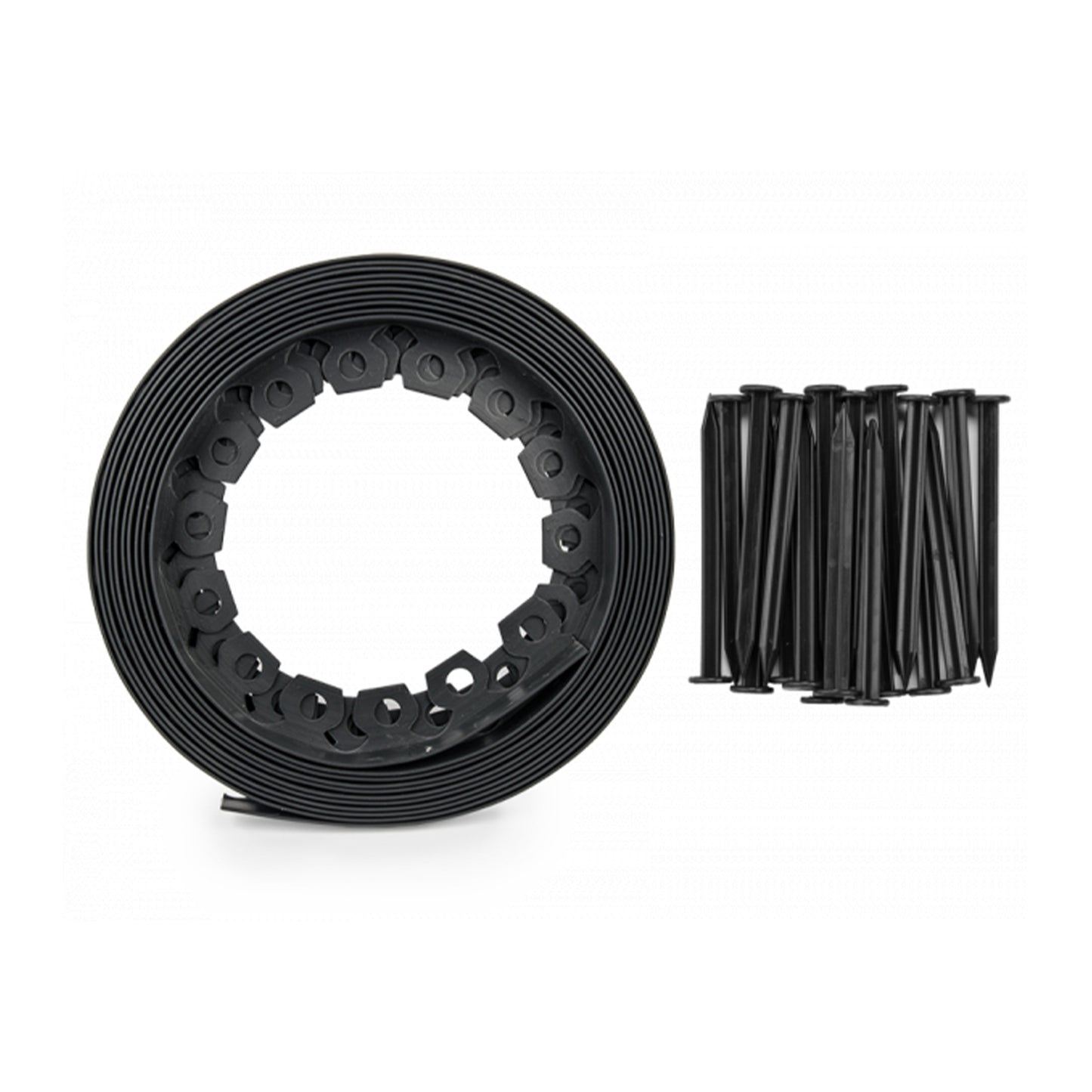 10m Easy Garden Edging Set – 100mm Black Lawn Border with Pegs