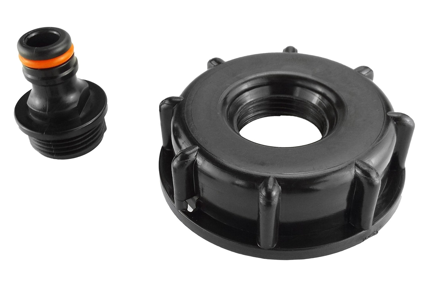 IBC 2” S60X6 Cap with Black Snap-On Male Connector