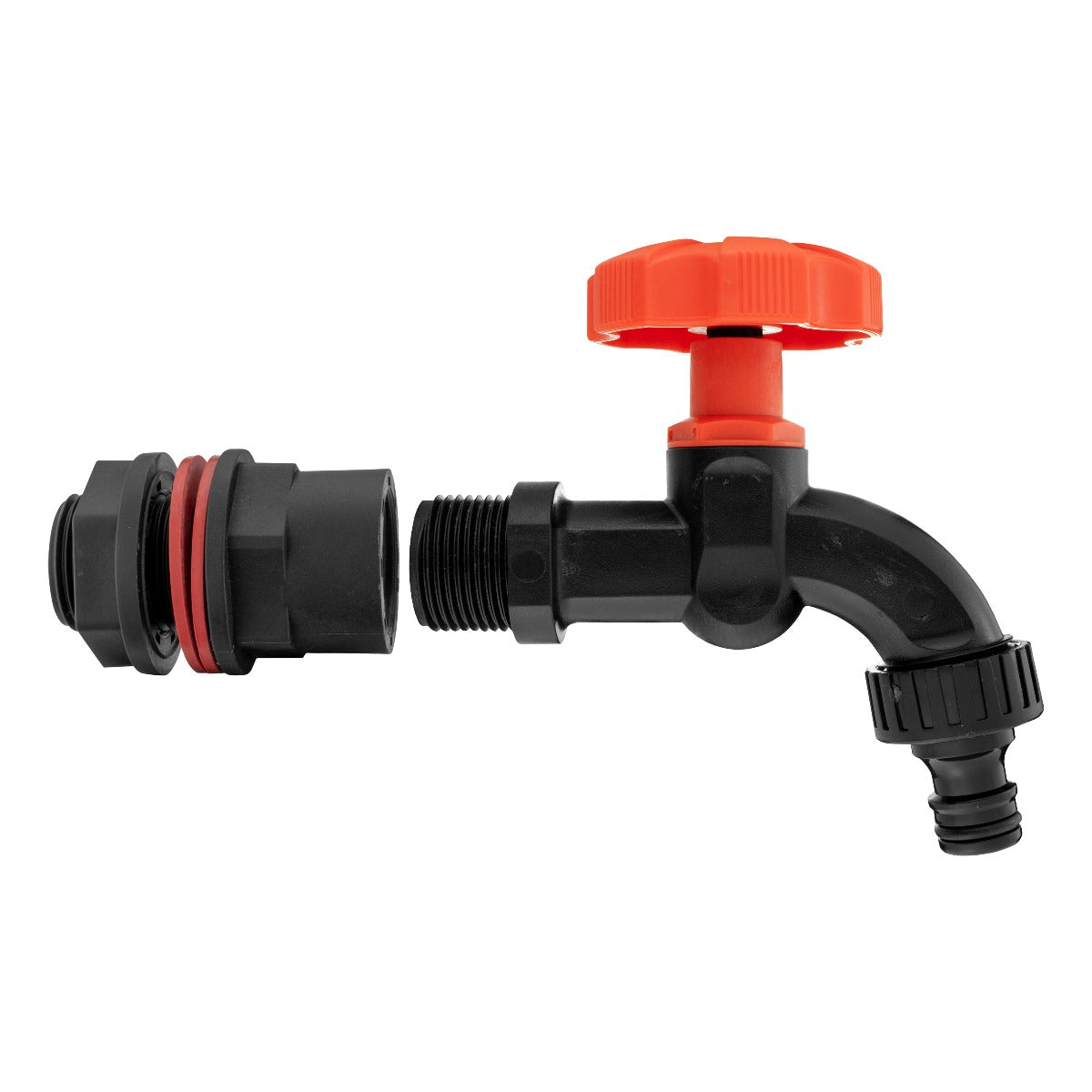 Water Butt Connector Set 1/2’’ with Black PP Tap and Drill Bit