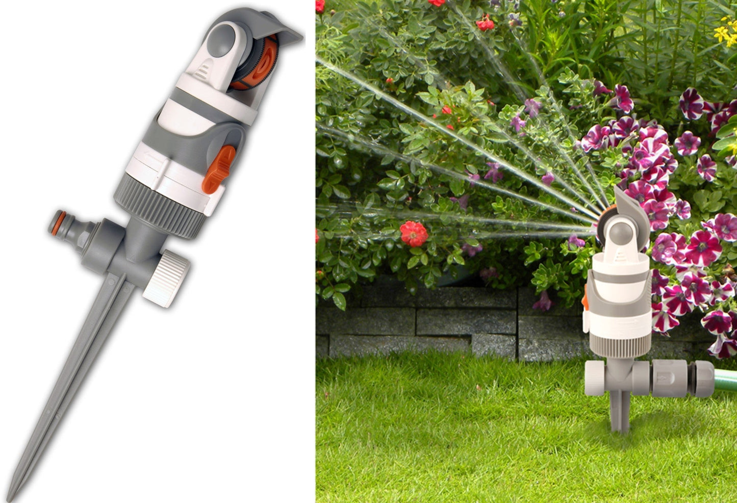 White Line Gear Drive Lawn Sprinkler with 4 Spray Patterns