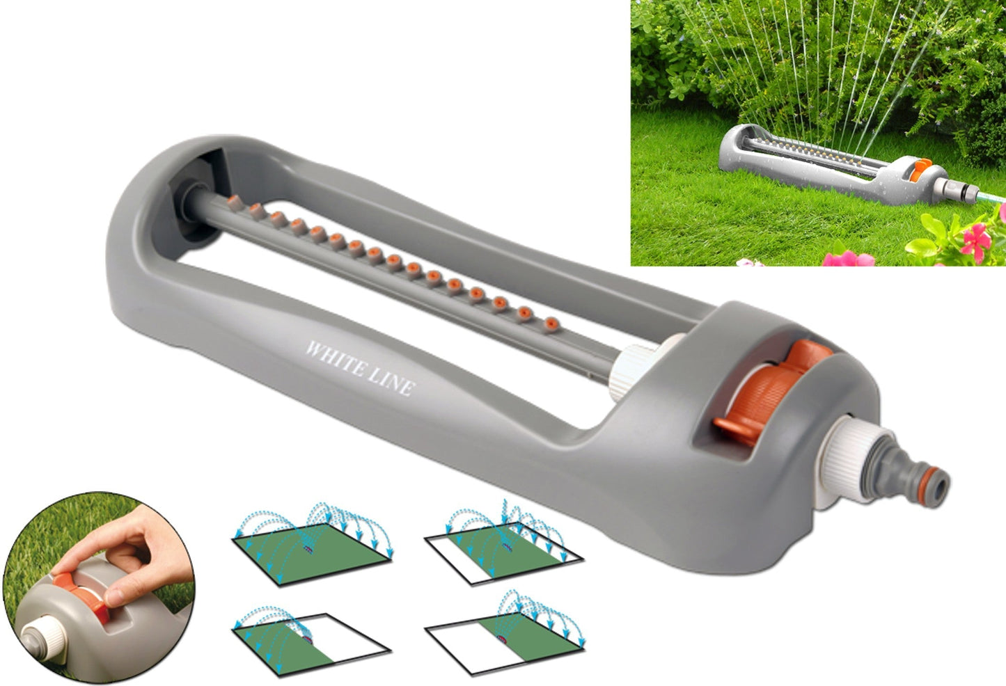 White Line Small Oscillating Lawn Sprinkler