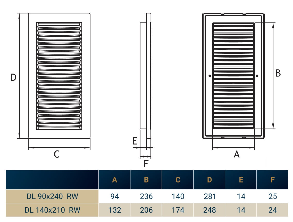 White Louvre Vent DL/140X210 RW LUX with Insect Mesh