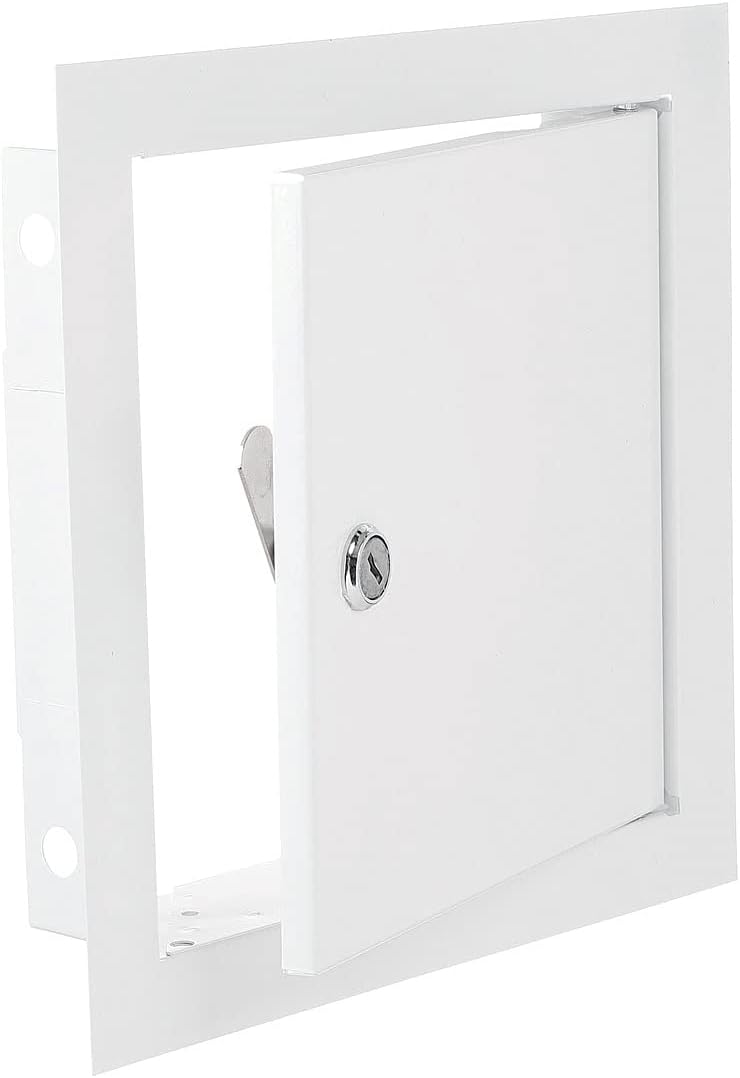 White Metal Access Door Panel with Lock 300mm x 300mm