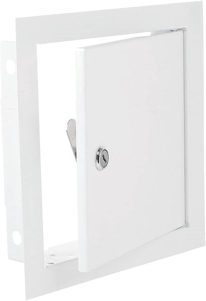 White Metal Access Door Panel with Lock 200mm x 200mm