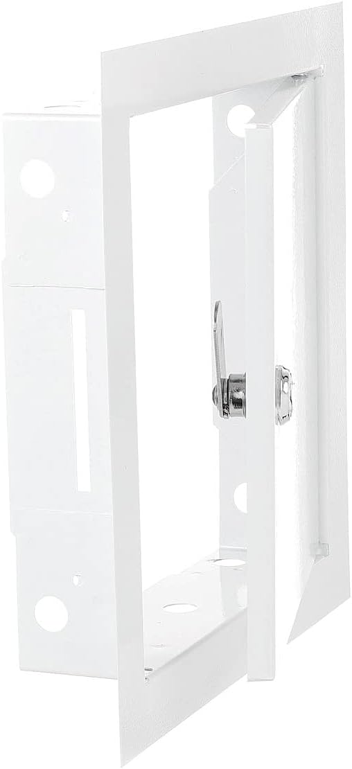 White Metal Access Door Panel with Lock 300mm x 300mm