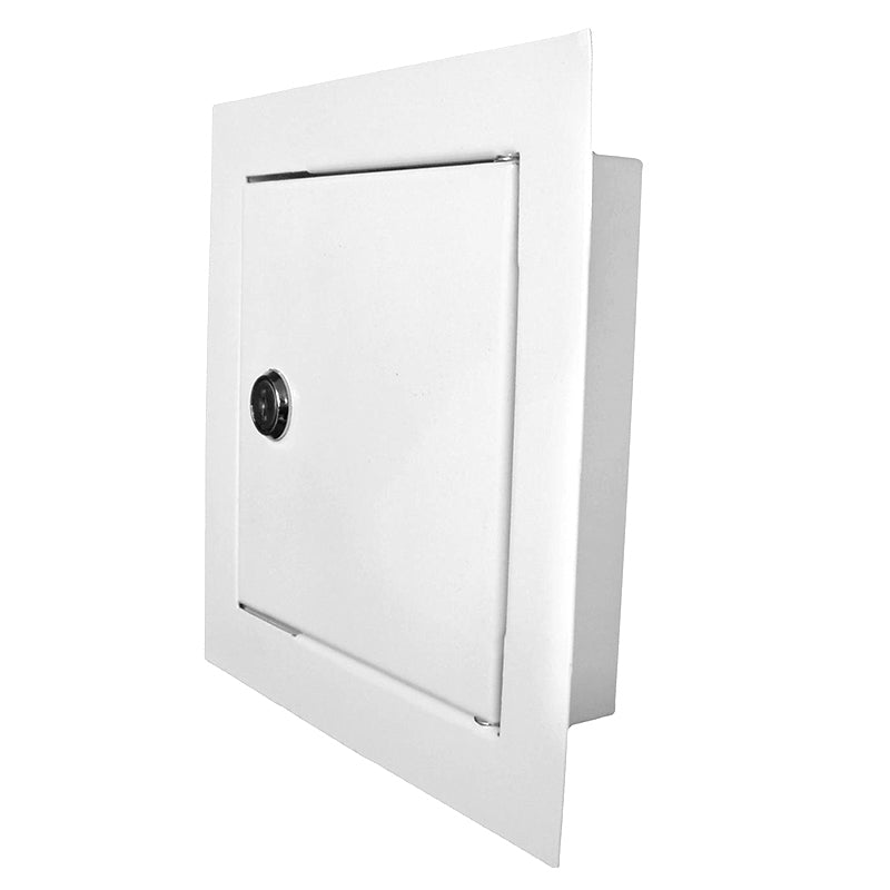 White Metal Access Door Panel with Lock 250mm x 300mm