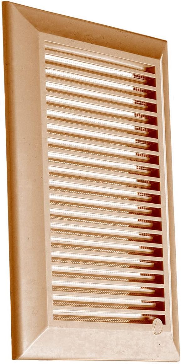 Brown Duo Smart Louvre Vent 90mm x 240mm with Insect Mesh
