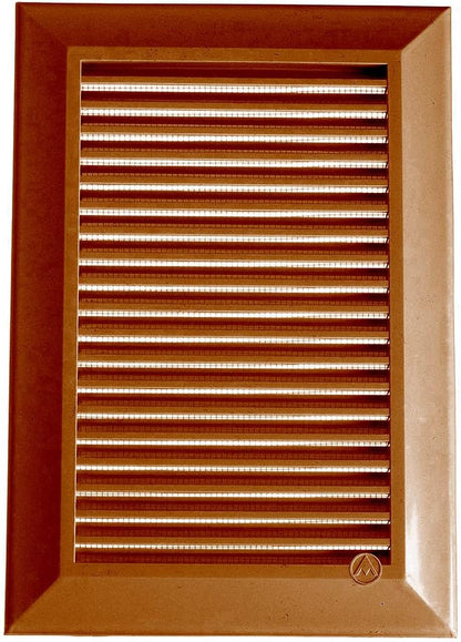 Brown Duo Smart Louvre Vent 90mm x 240mm with Insect Mesh
