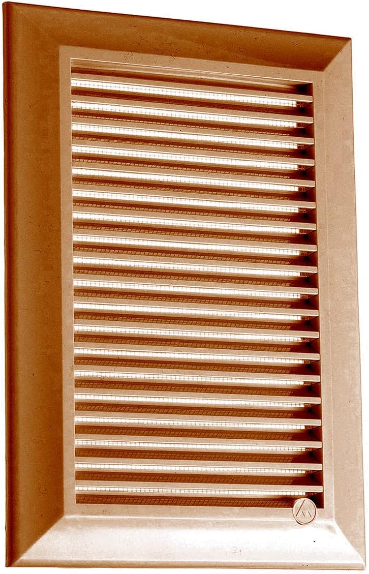 Brown Duo Smart Louvre Vent 90mm x 240mm with Insect Mesh