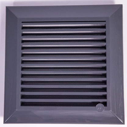 Graphite Duo Smart Louvre Vent 140mm x 210mm with Insect Mesh