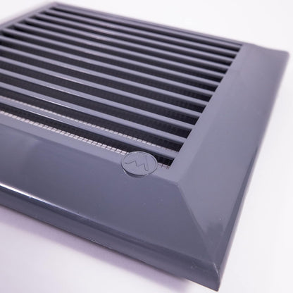 Graphite Duo Smart Louvre Vent 140mm x 210mm with Insect Mesh