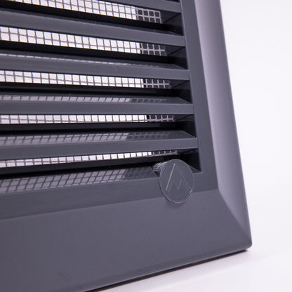 Graphite Duo Smart Louvre Vent 135G 135mm with Insect Mesh
