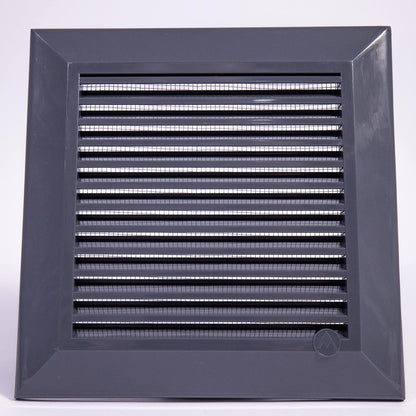 Graphite Duo Smart Louvre Vent 135G 135mm with Insect Mesh