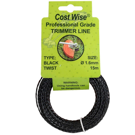 Black Twisted Strimmer Line 1.6mm x 15m