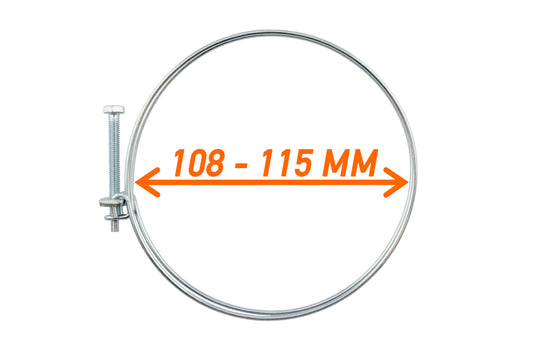 108–115mm Galvanised Dual Wire Hose Clip