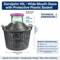 Glass Demijohn 10/15/20/25/34L Wide Neck Wine Beer Fermentation with Basket