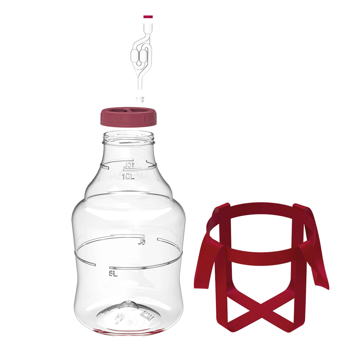 Plastic Wine Fermentation Demijohn 10L 15L 20L 25L PET with Straps & Airlock