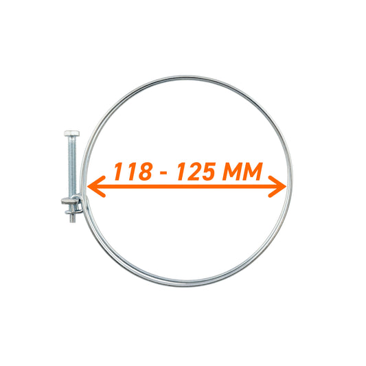 118–125mm Galvanised Dual Wire Hose Clip