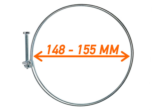 148–155mm Galvanised Dual Wire Hose Clip