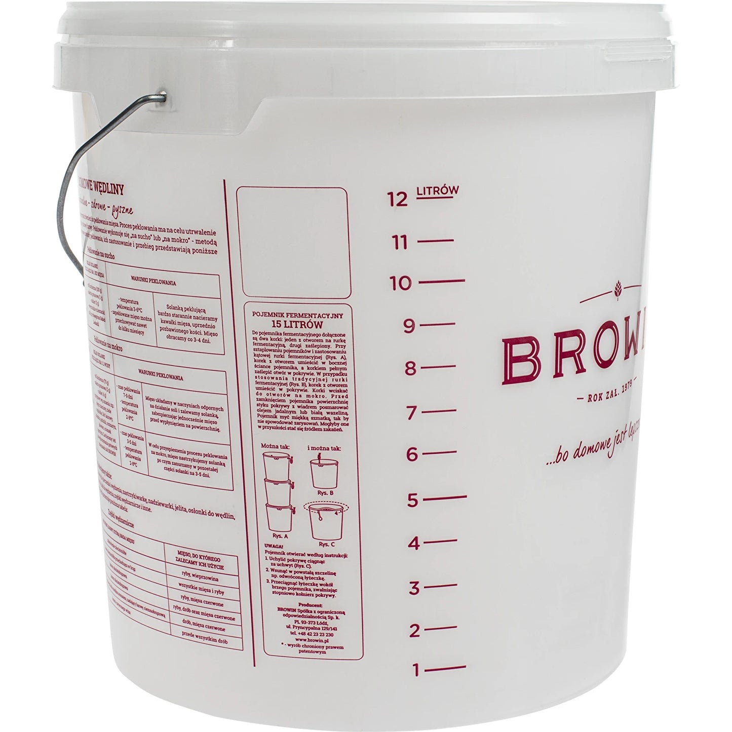 15L Fermentation Bucket with Lid Food Grade Beer Wine Home Brew Container