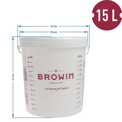 15L Fermentation Bucket with Lid Food Grade Beer Wine Home Brew Container