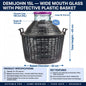 Glass Demijohn 10/15/20/25/34L Wide Neck Wine Beer Fermentation with Basket