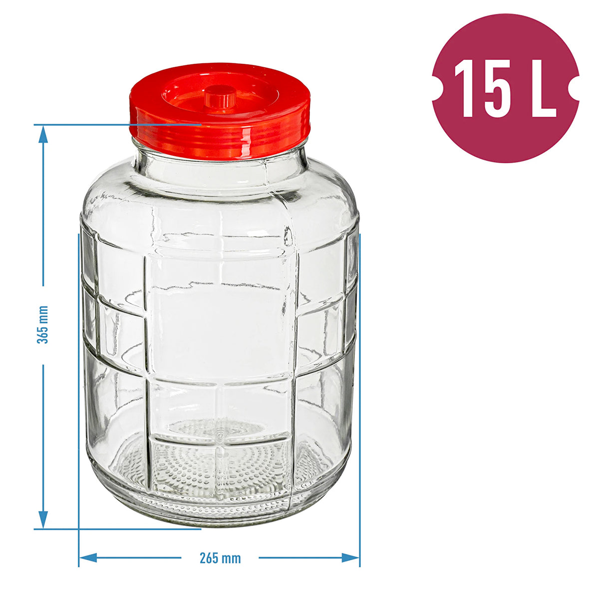 5L 8L 10L 15L 18L Glass Fermentation Jar Demijohn Wine Making Home Brew Preserves