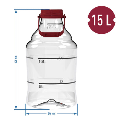 10L 15L 20L 25L Fermentation Demijohn Wine Making PET Airlock Wide Neck