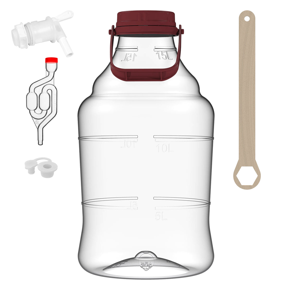 10L 15L 25L PET Fermentation Demijohn Wine Beer Home Brew with Tap & Airlock