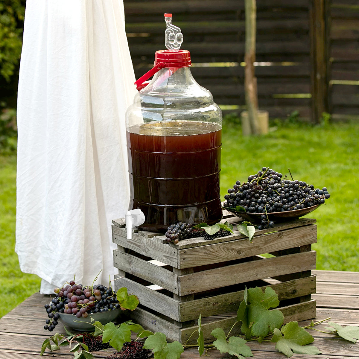 10L 15L 25L PET Fermentation Demijohn Wine Beer Home Brew with Tap & Airlock