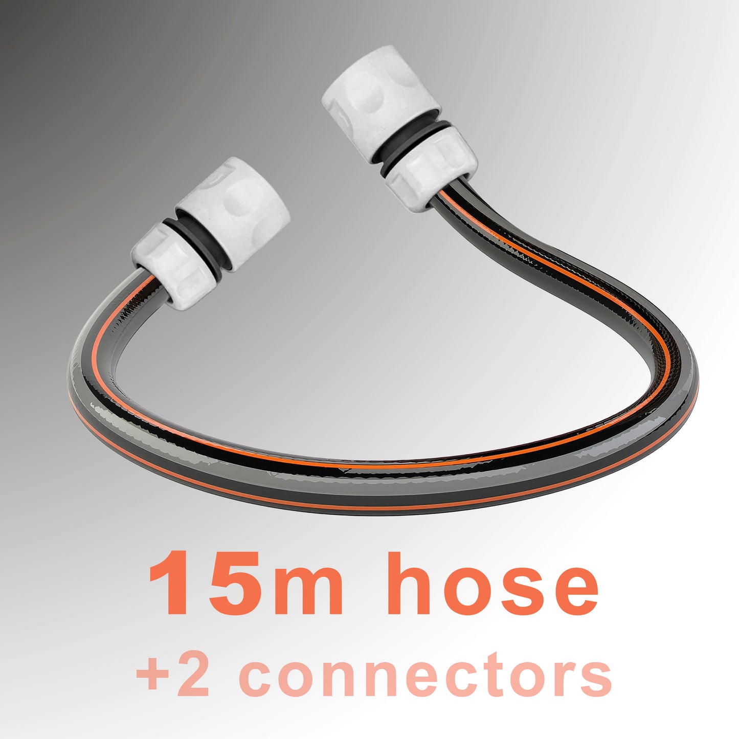 Premium 4 Layer Garden Carbon BLACK Hose Pipe Watering Hose with 2 Hose Connectors