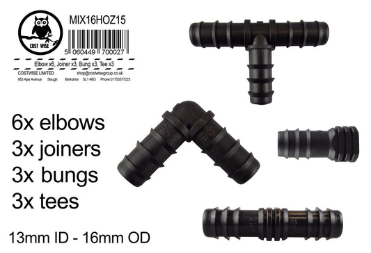 HOZ15 Mixed ½” Barbed Hose Fittings