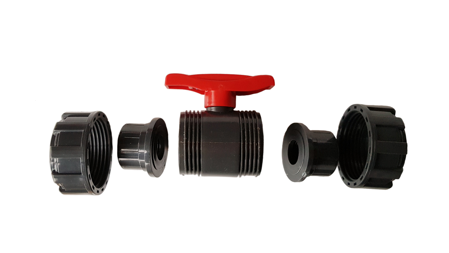 3/4″ BSPF PVC Shut‑Off Valve with Double Union