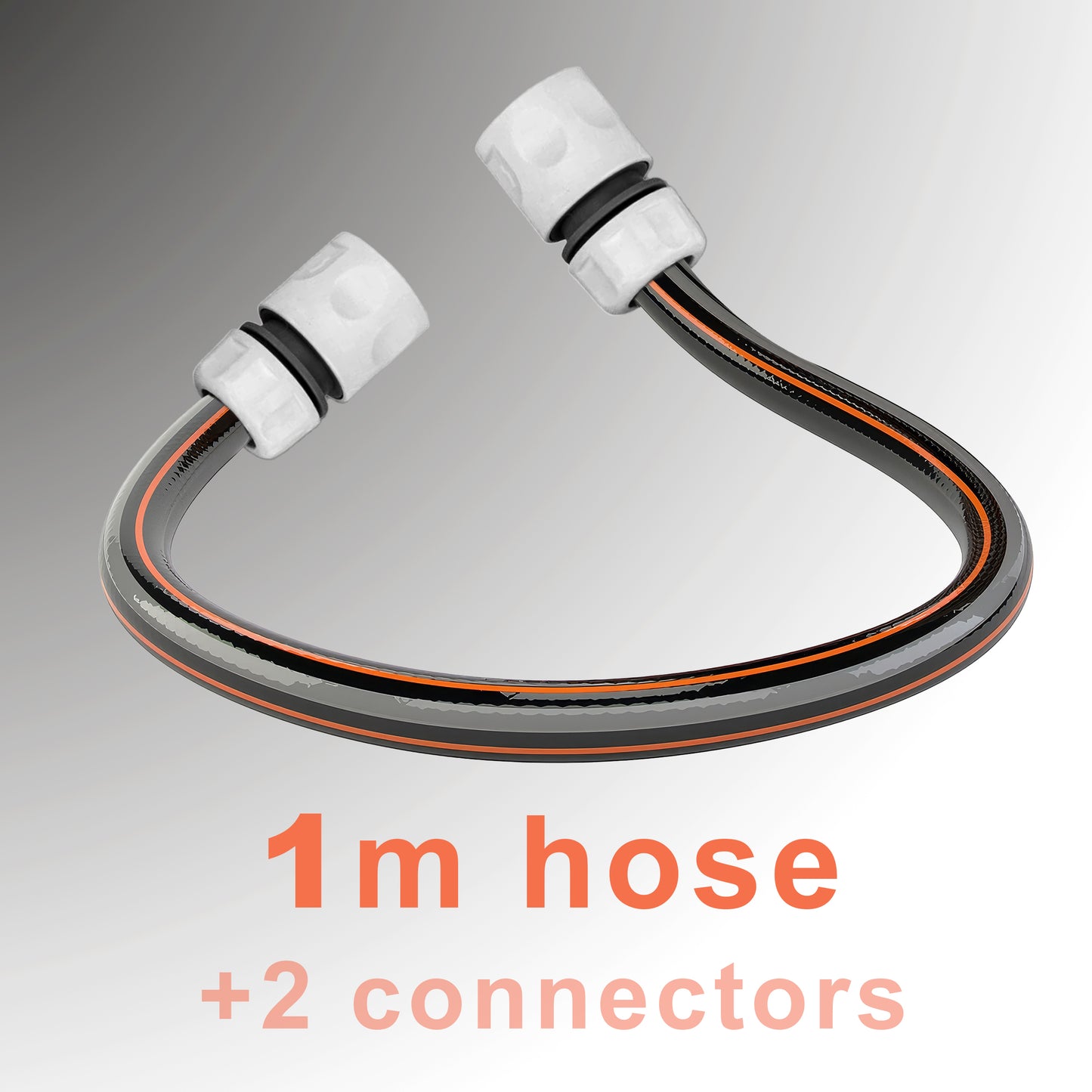 Premium 4 Layer Garden Carbon BLACK Hose Pipe Watering Hose with 2 Hose Connectors