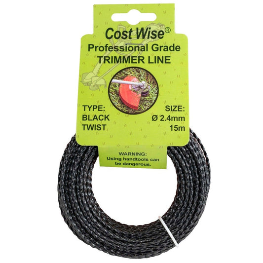 Black Twisted Strimmer Line 2.4mm x 15m