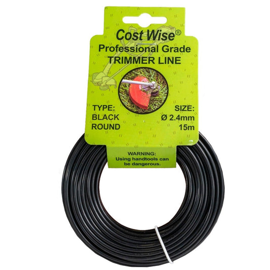 Black Round Strimmer Line 2.4mm x 15m