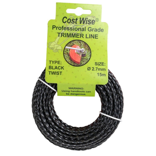 Black Twisted Strimmer Line 2.7mm x 15m
