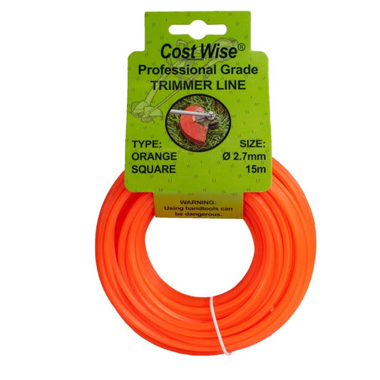 Orange Square Grass Trimmer Line 2.7mm x 15m