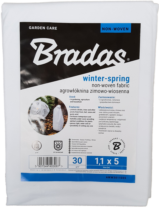 30gsm Garden Frost Protection Fleece – 1.1m x 5m Roll