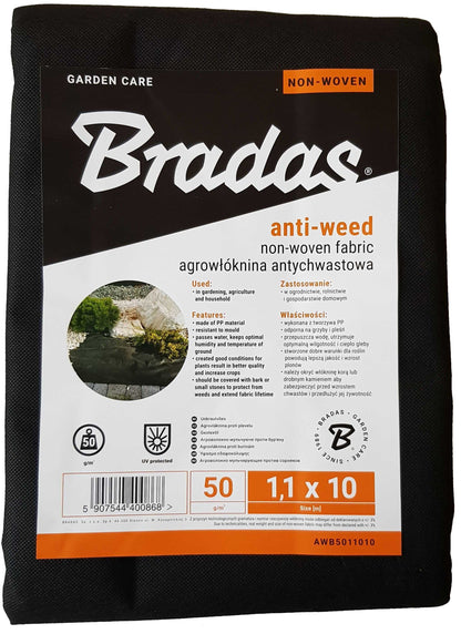 50gsm Non-Woven Weed Control Membrane Fabric, 1.1m x 10m