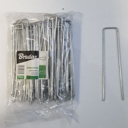 Pack of 100 Metal Pegs/Staples for Weed Matting, 30mm x 150mm