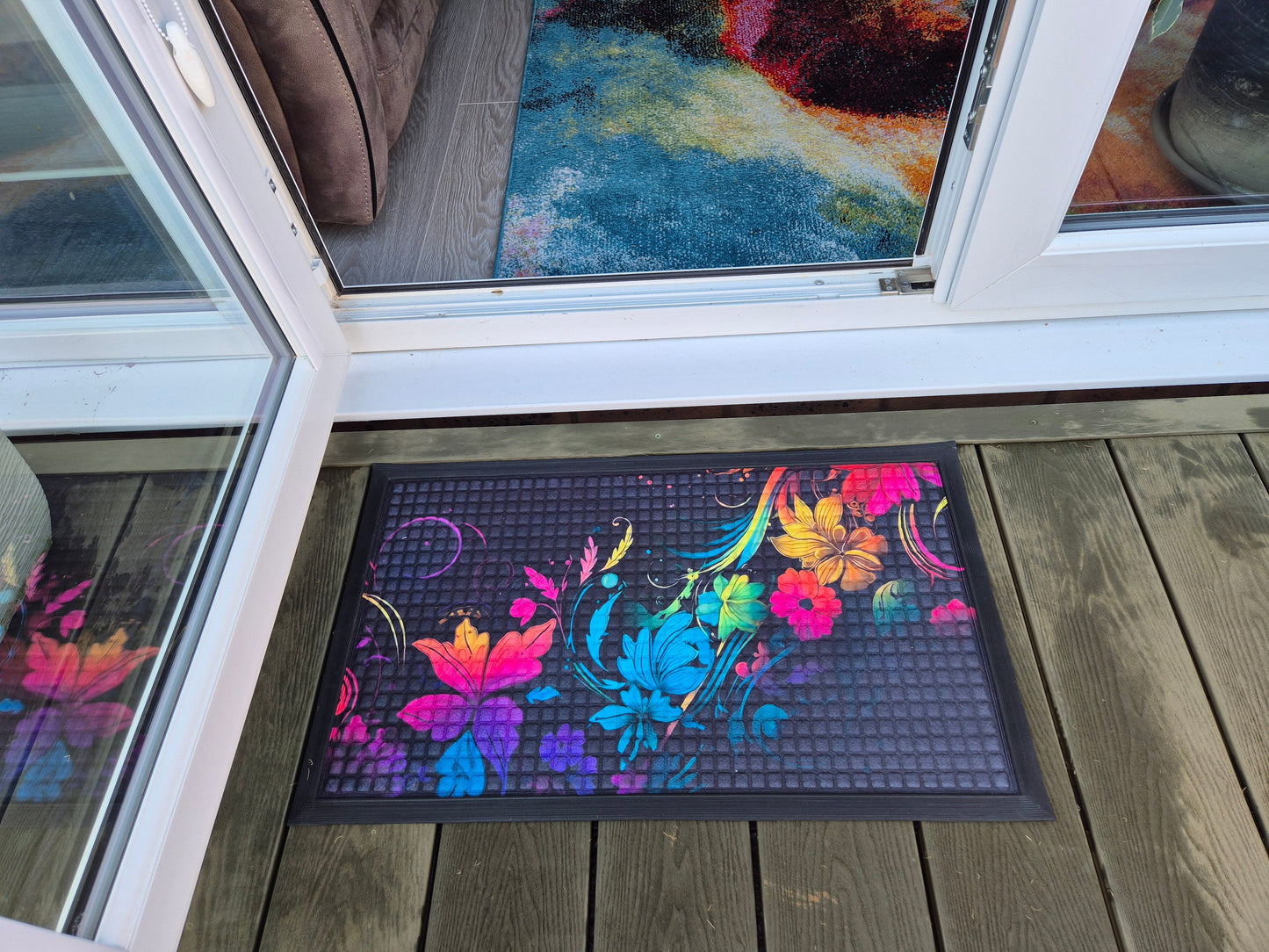 Rubber Entrance Mat 75x45cm – Fingertip Design (Model A)