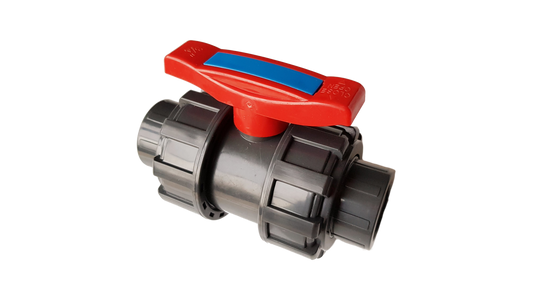 1/2″ BSPF PVC Shut‑Off Valve with Double Union