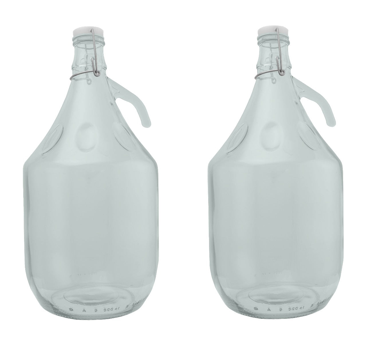Set of 2 Glass Demijohns 5L Complete with Swing-Top Lid